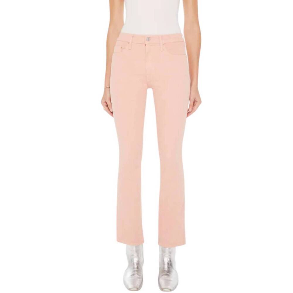 NEW MOTHER denim insider hover jeans in peach parfait